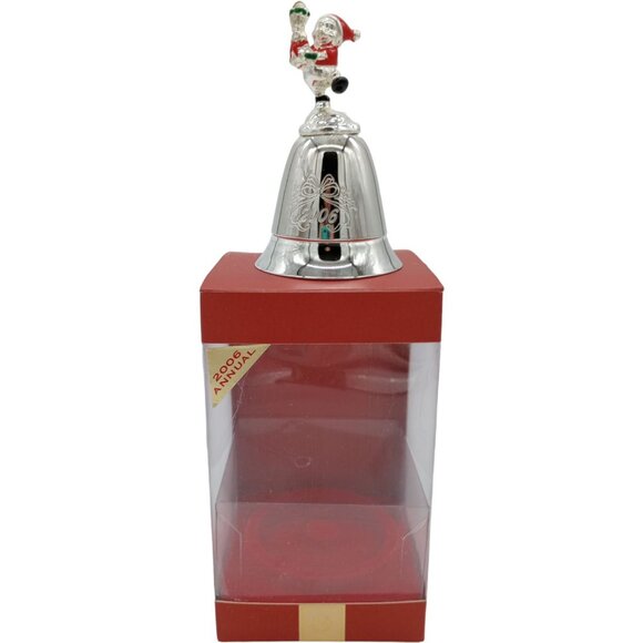2006 Lenox Disney Christmas Bell Winnie the Pooh Santa Silver Plated Holiday - Picture 3 of 16